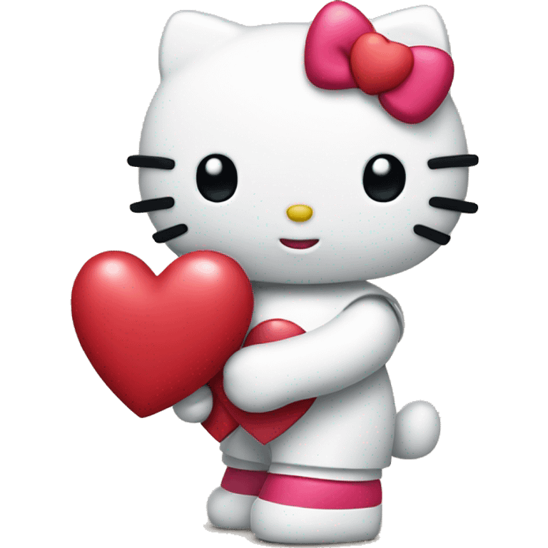 hello kitty holding heart  emoji