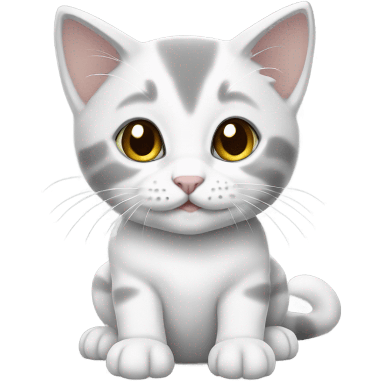 white and grey kitten emoji