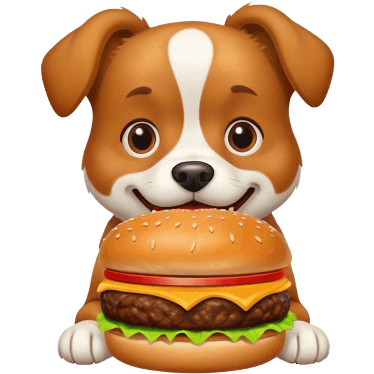 Dog eating a burger emoji