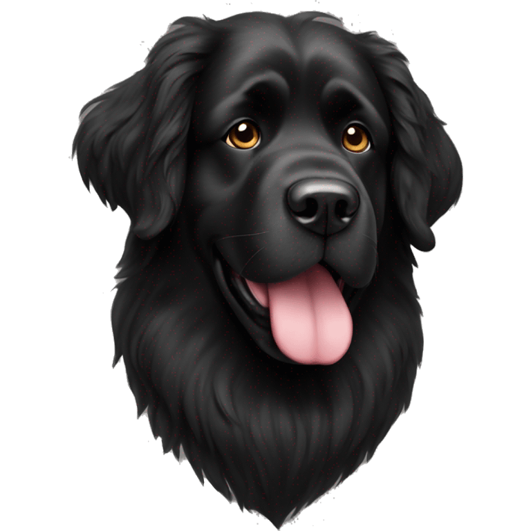 Black Newfoundland dog  emoji