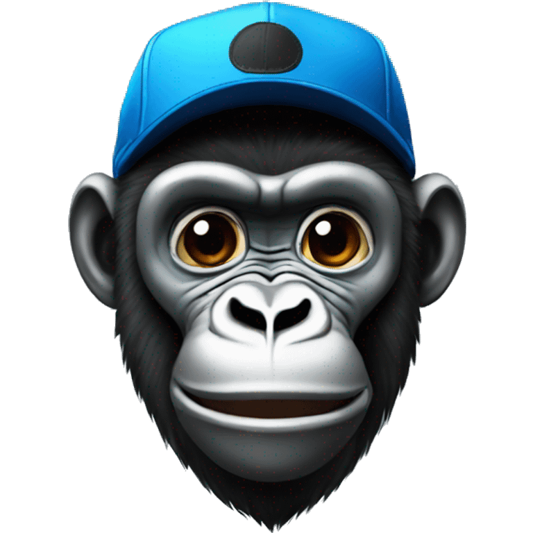 Gorilla tag blue monkey with black cap emoji