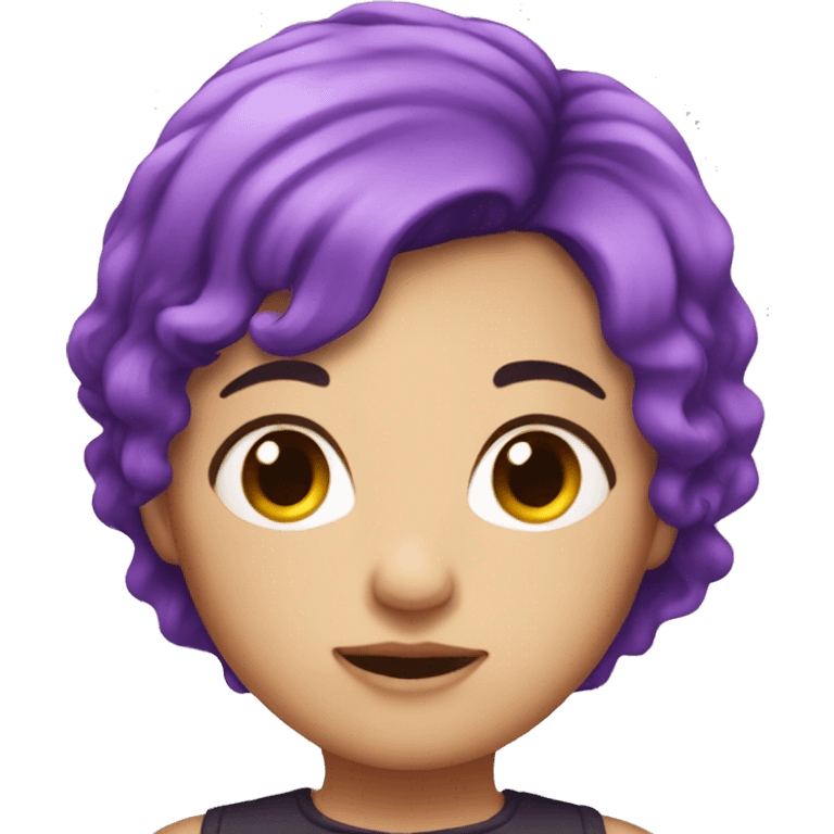 purple hair  cute chubby emoji