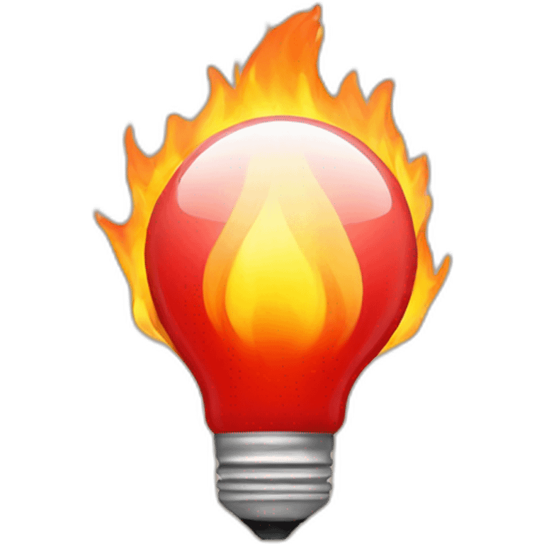 red bulb with fire sticker emoji