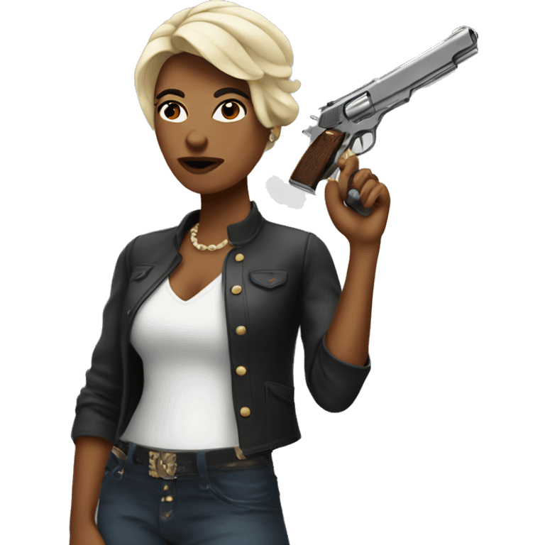 coquette woman with a pistol  emoji