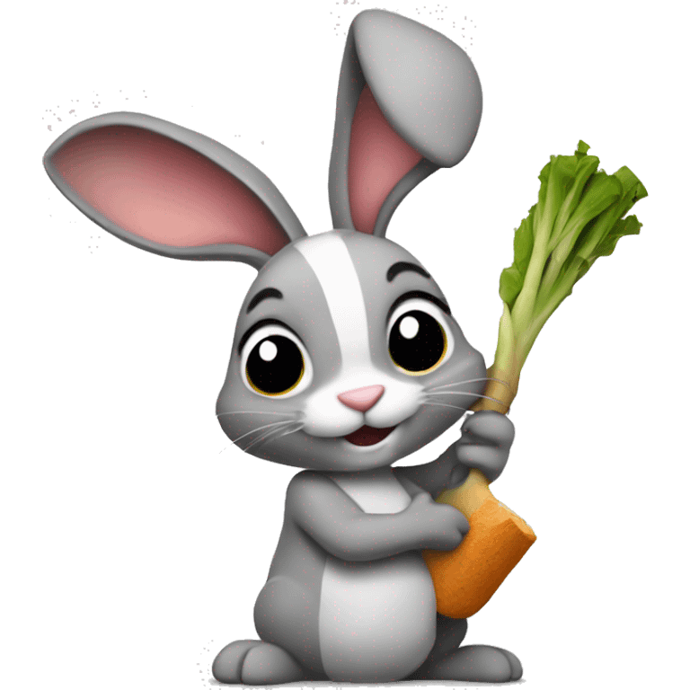 Rabbit holding carr emoji