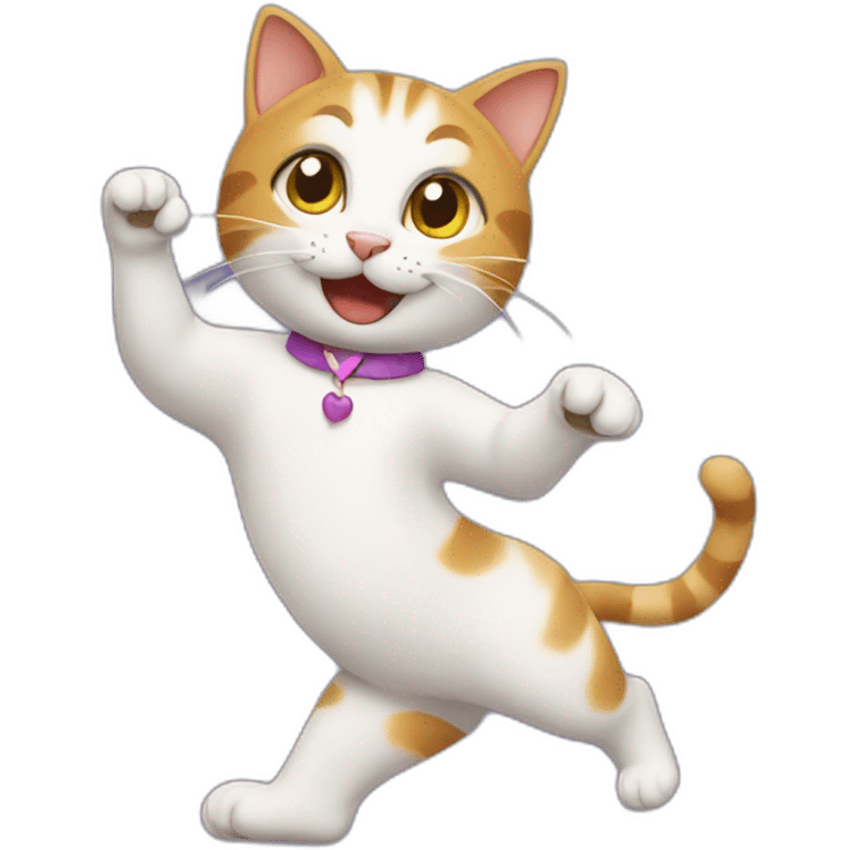 cat enjoying dancing emoji