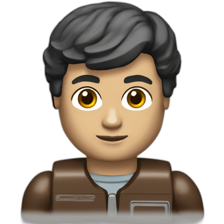 brunette short hair brown eyes lego man emoji