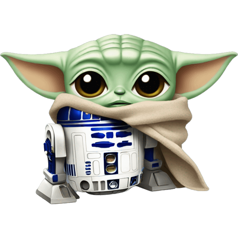 Baby Yoda with R2 D2 emoji