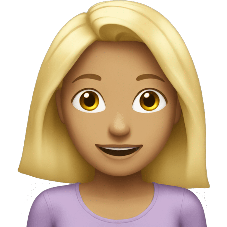 Blonde girl happy emoji