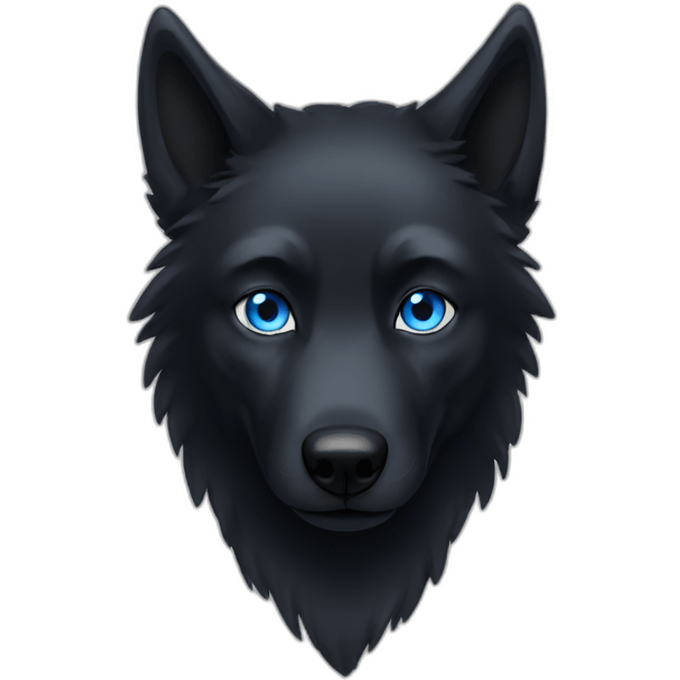 black wolf blue eyes emoji