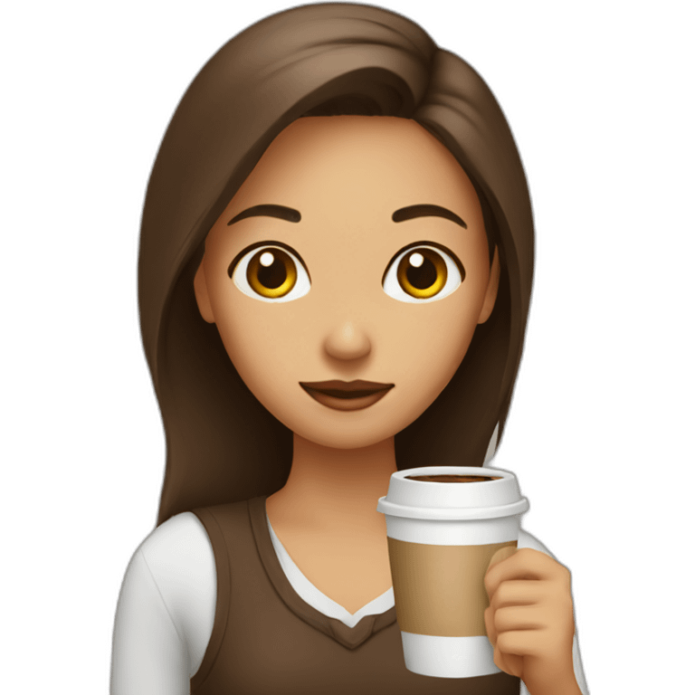 A girl with coffee emoji