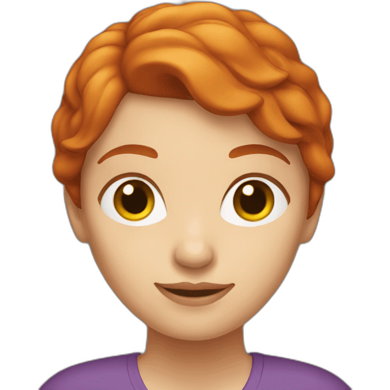 redhead woman at computer emoji