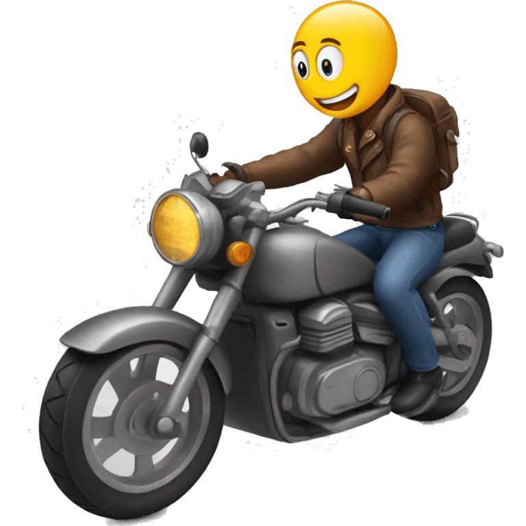 Ourse sur une moto emoji