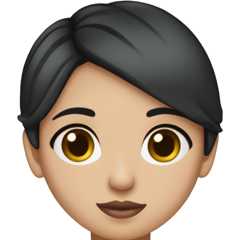 Thick Short black hair brown eyes pink lip pink cheek Filipino lady emoji