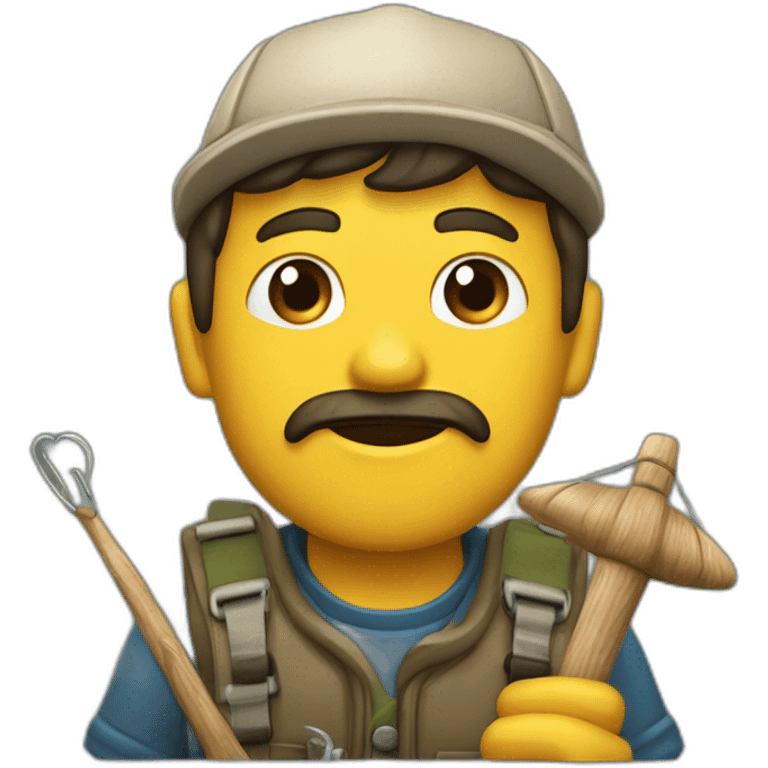 Pescador con caña y pez en la mano emoji