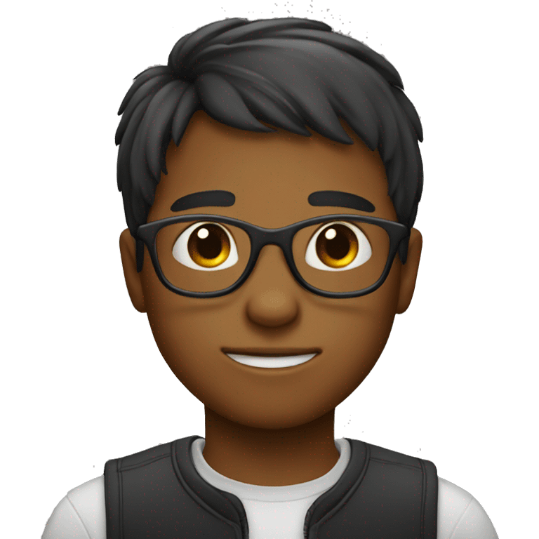 boy with glasses and bangs emoji