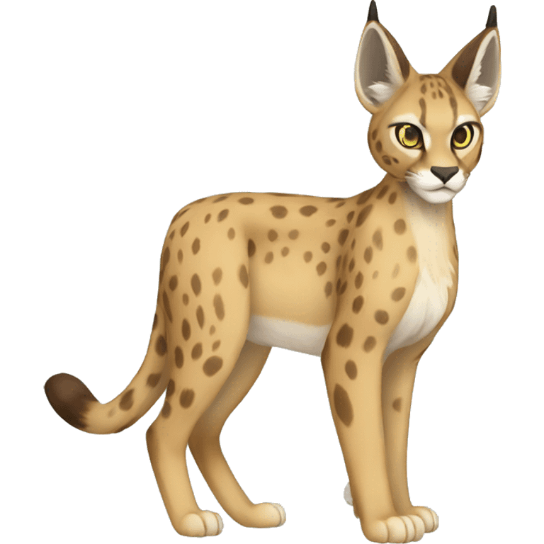 spotted Lynx-Caracal-Fakemon-hybrid full body emoji