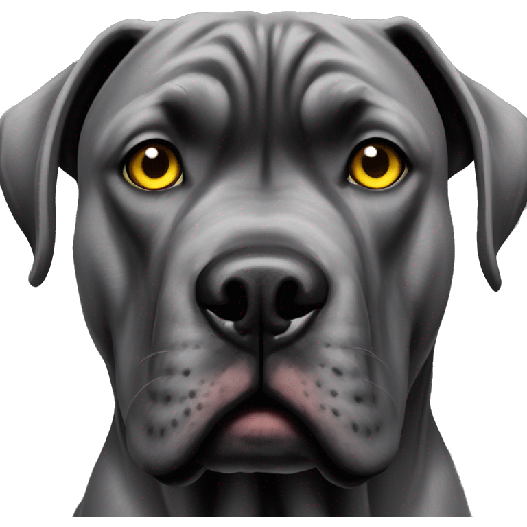 Grey Cane Corso with Yellow eyes emoji