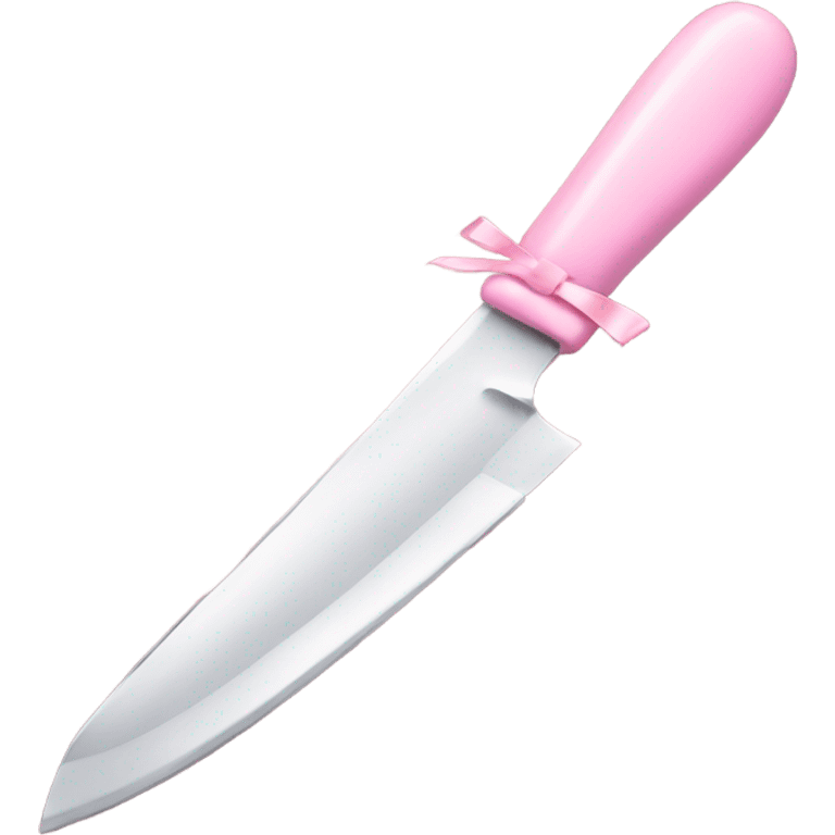 Light pink knife with bow  emoji