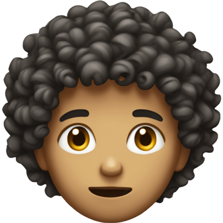 Curly haired kid mad emoji