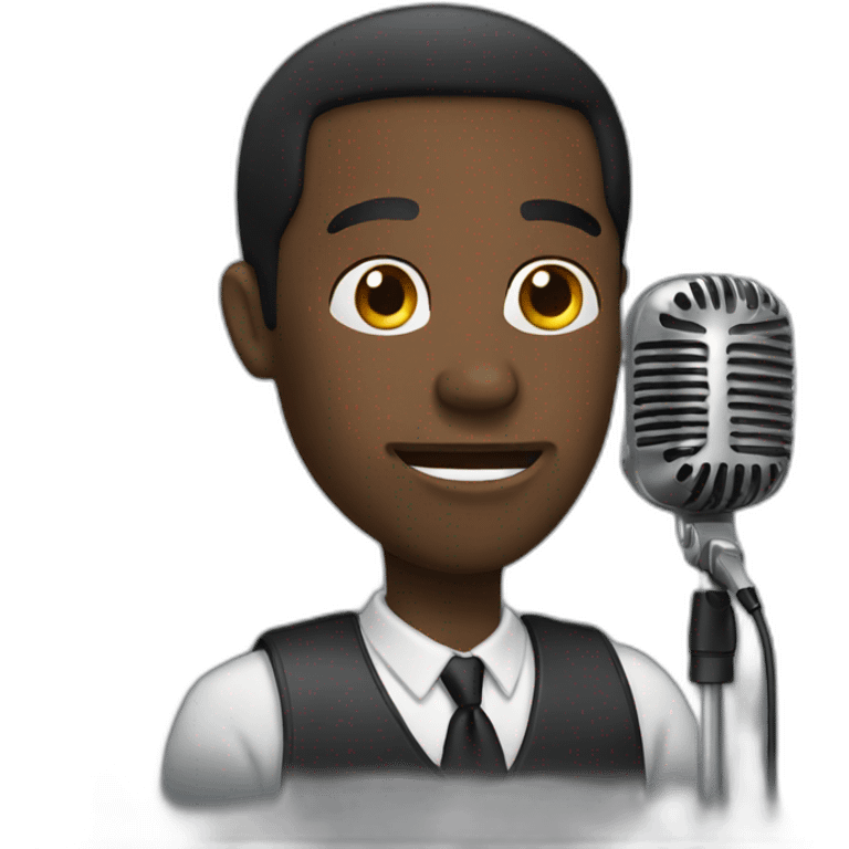 black man speaking into a microphone  emoji