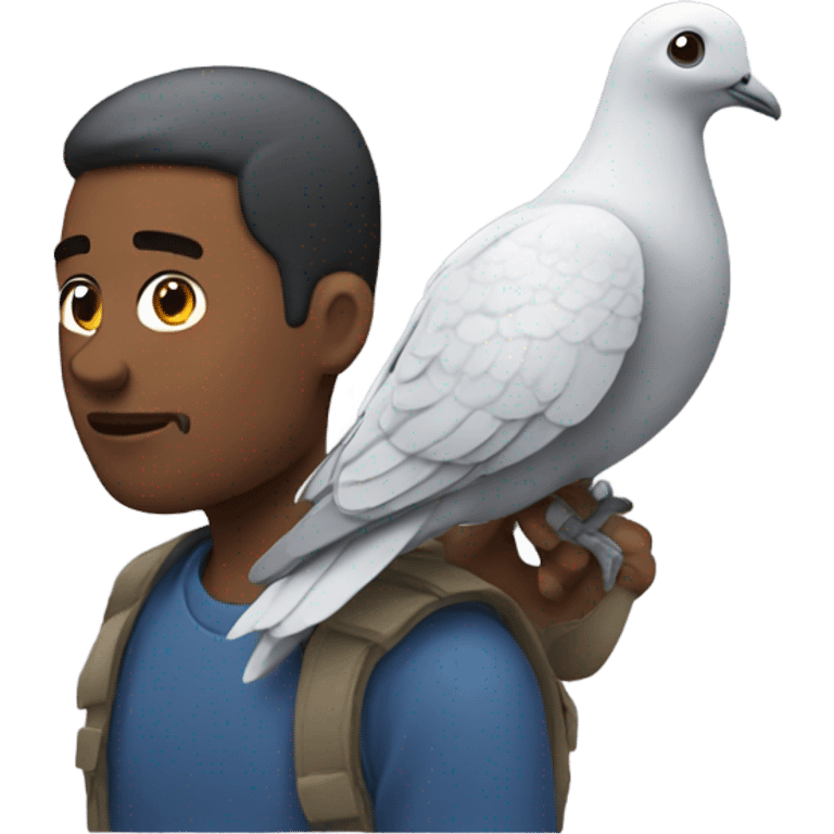 man with pigeon on shoulder  emoji