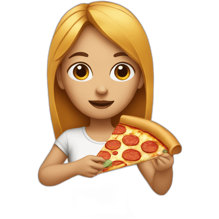 girl eat pizza emoji