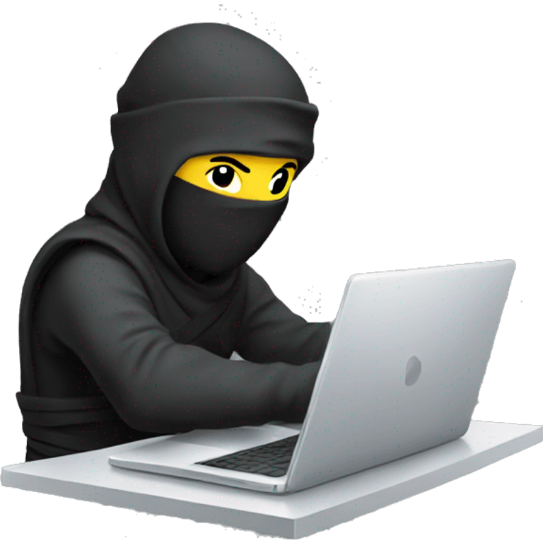 ninja working on laptop  emoji