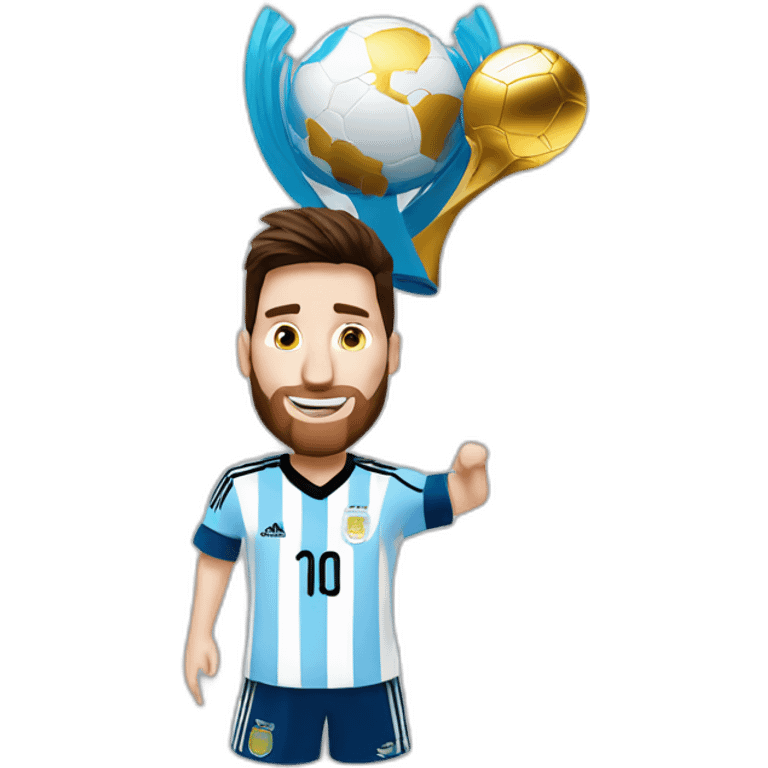 Messi holding world cup argentina emoji