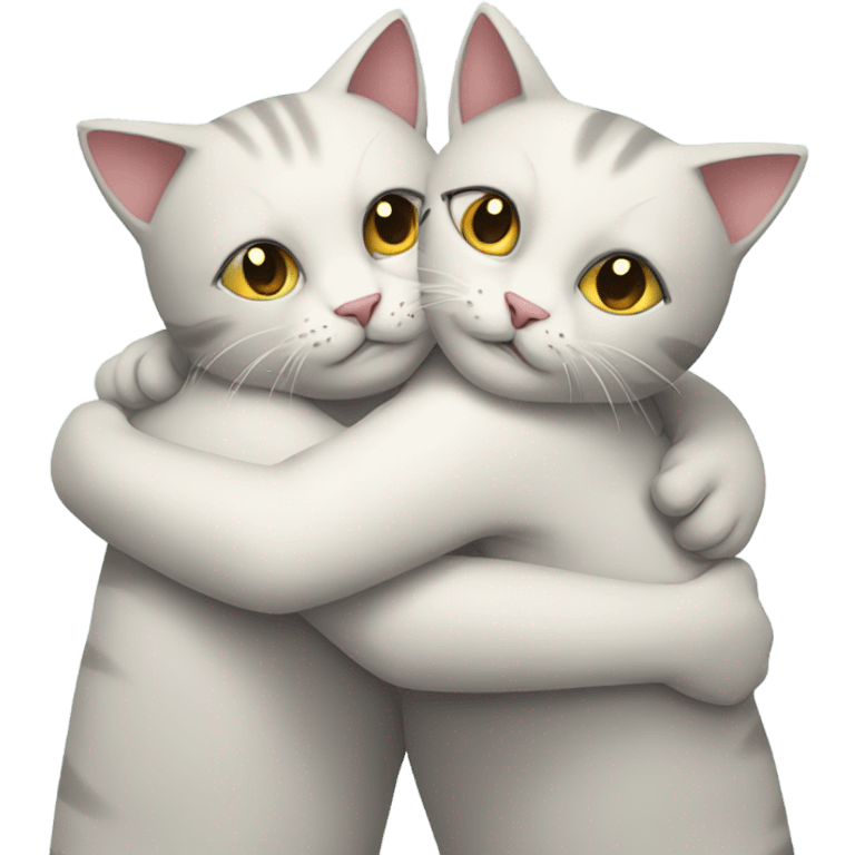 cats hugging emoji