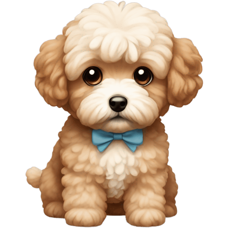 Maltipoo with brown bow emoji