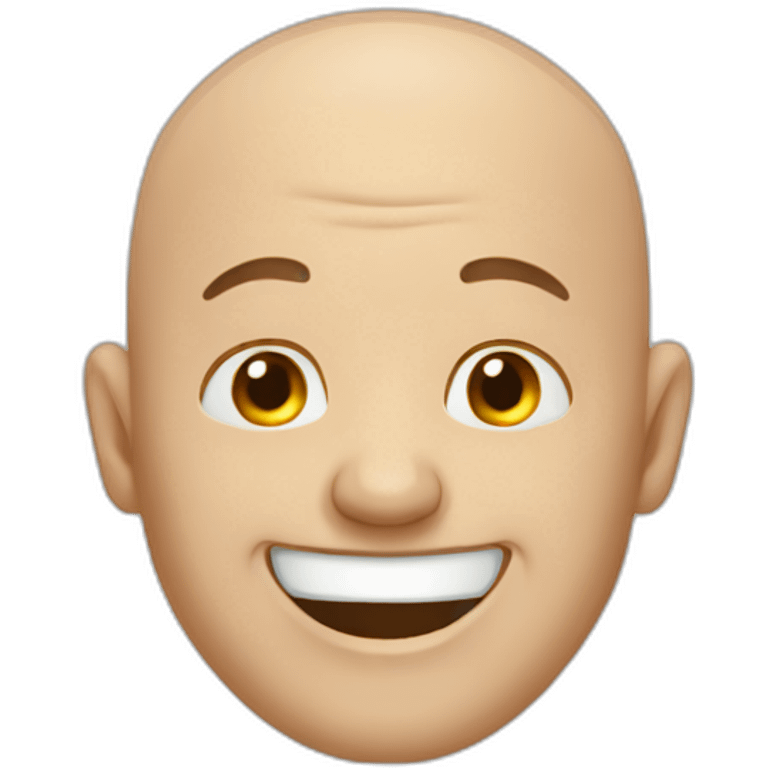 bald man laughing emoji