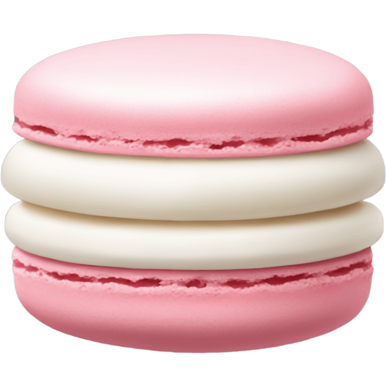 one pink white cream macaron emoji