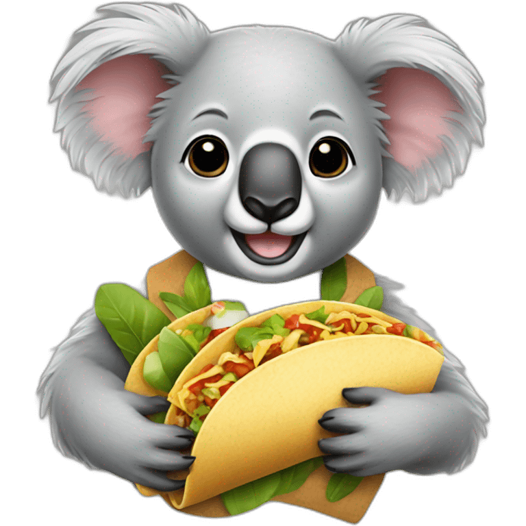 Koala holding a taco emoji