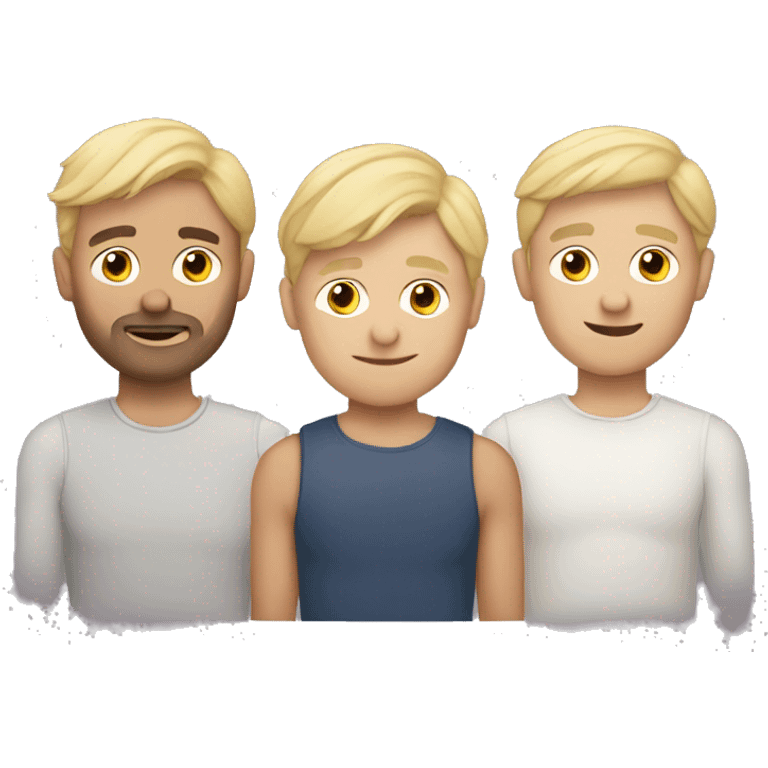 Gay male Scandinavian throuple emoji