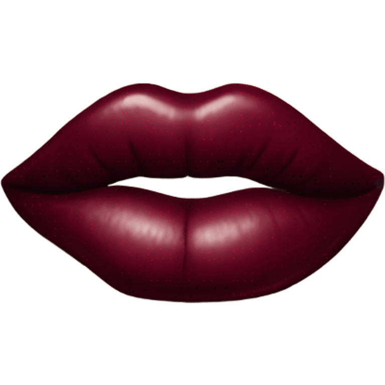 A burgundy-colored lipstick kiss mark on envelope emoji