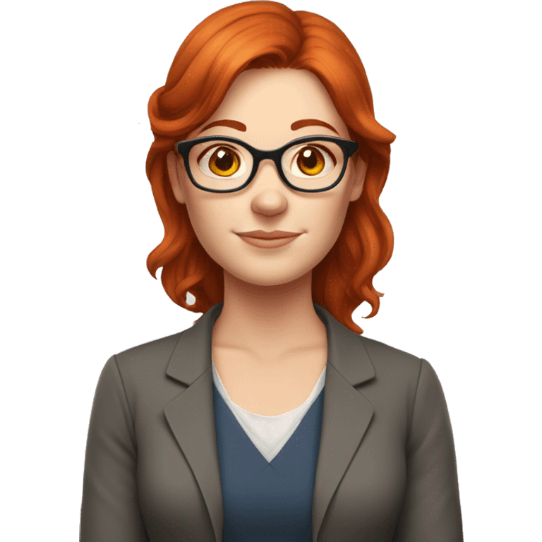 Red hair teacher glasses freckles female plump emoji