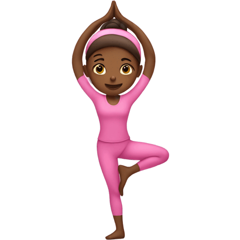 Yoga girl in pink colour outfit emoji