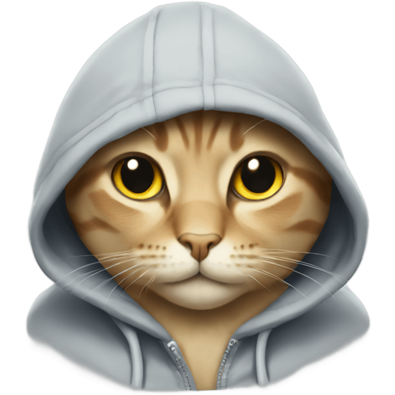 Cat wearing hoodie emoji