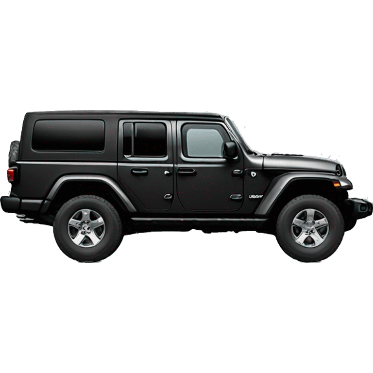 Realistic Balck Jeep Gladiator truck. emoji