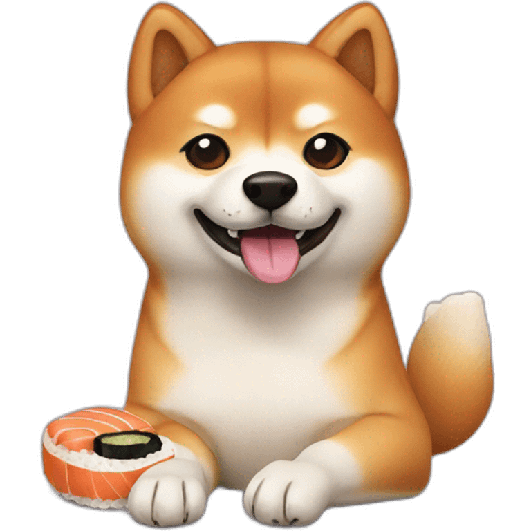 Shiba Inu having sushi emoji