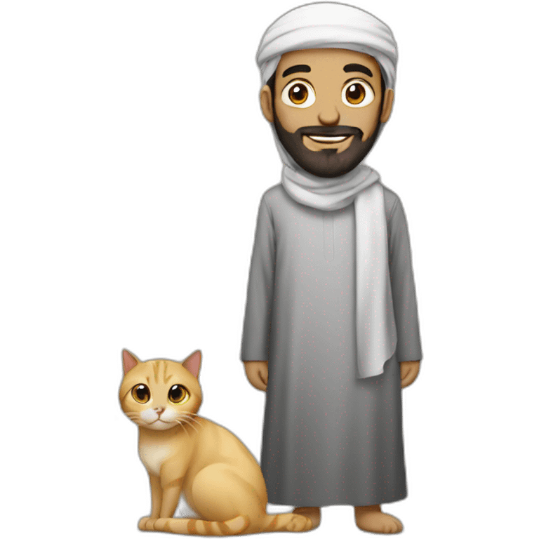 Muslim man on a cat emoji