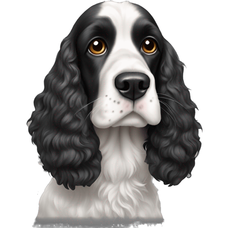 black and white cocker spaniel with nose spots emoji