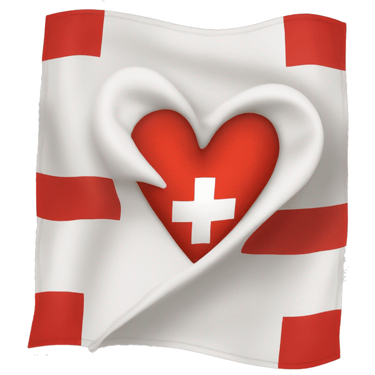 Coeur sur le drapeau suisse emoji