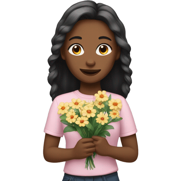 Girl with flowers  emoji