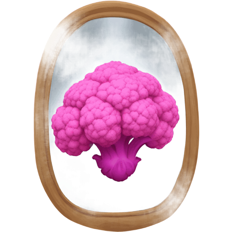 pink cauliflower looking in mirror emoji