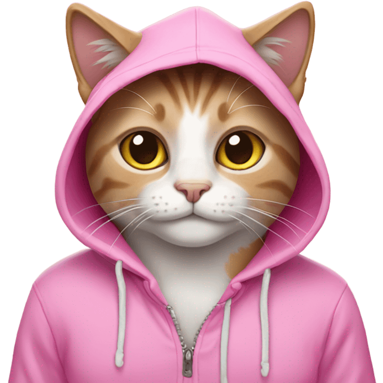 Cat in pink hoodie emoji