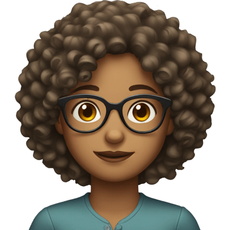 curly hair girl with glasses emoji