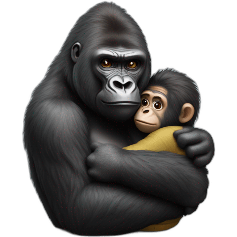 gorilla hugging mélenchon hyperrealistic emoji