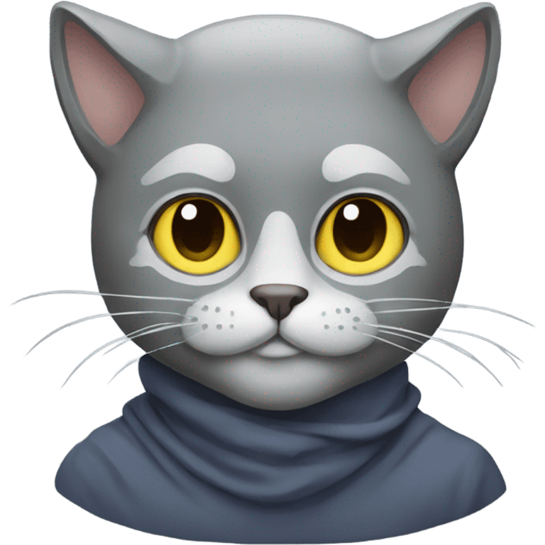 grey cat with mask emoji